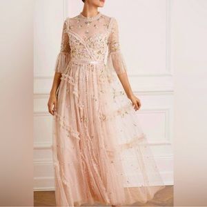 Needle & Thread Shimmer Ditsy Floral Size 10 Gown